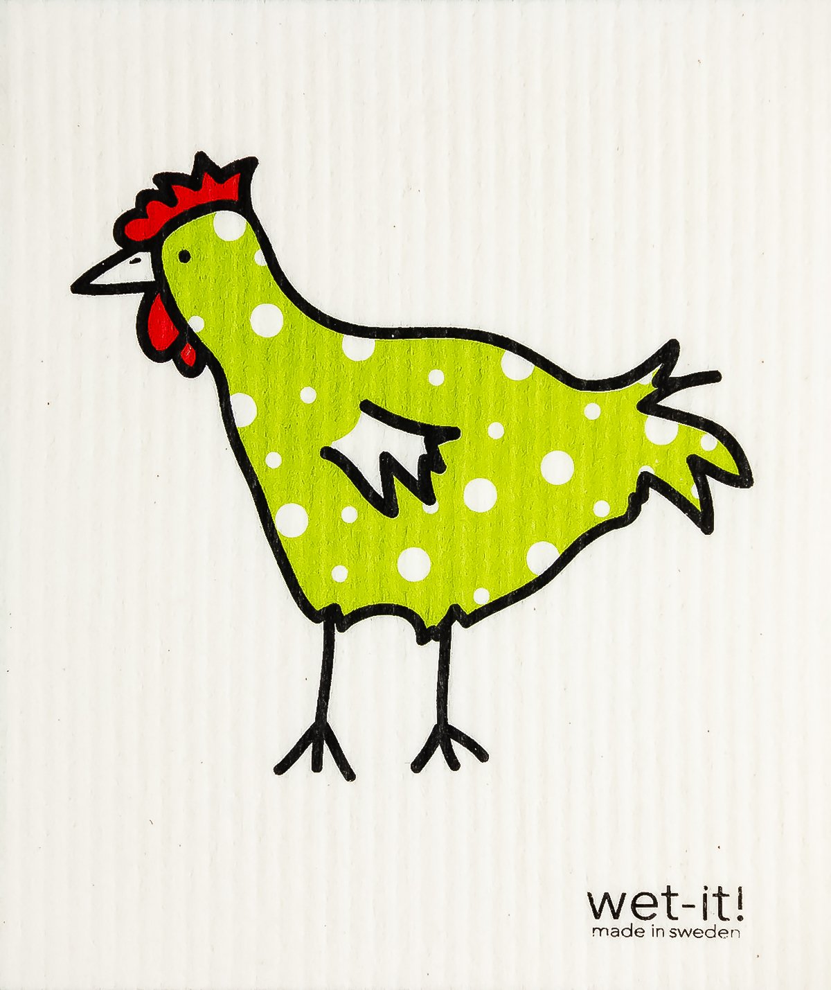 Wet-it! Swedish Cloth - Spotted Green Chicken 6.75in.x8in.